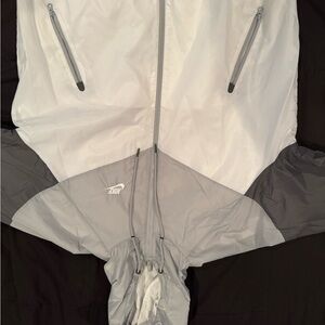 Nike White and Black Mesh Hoodie Jacket